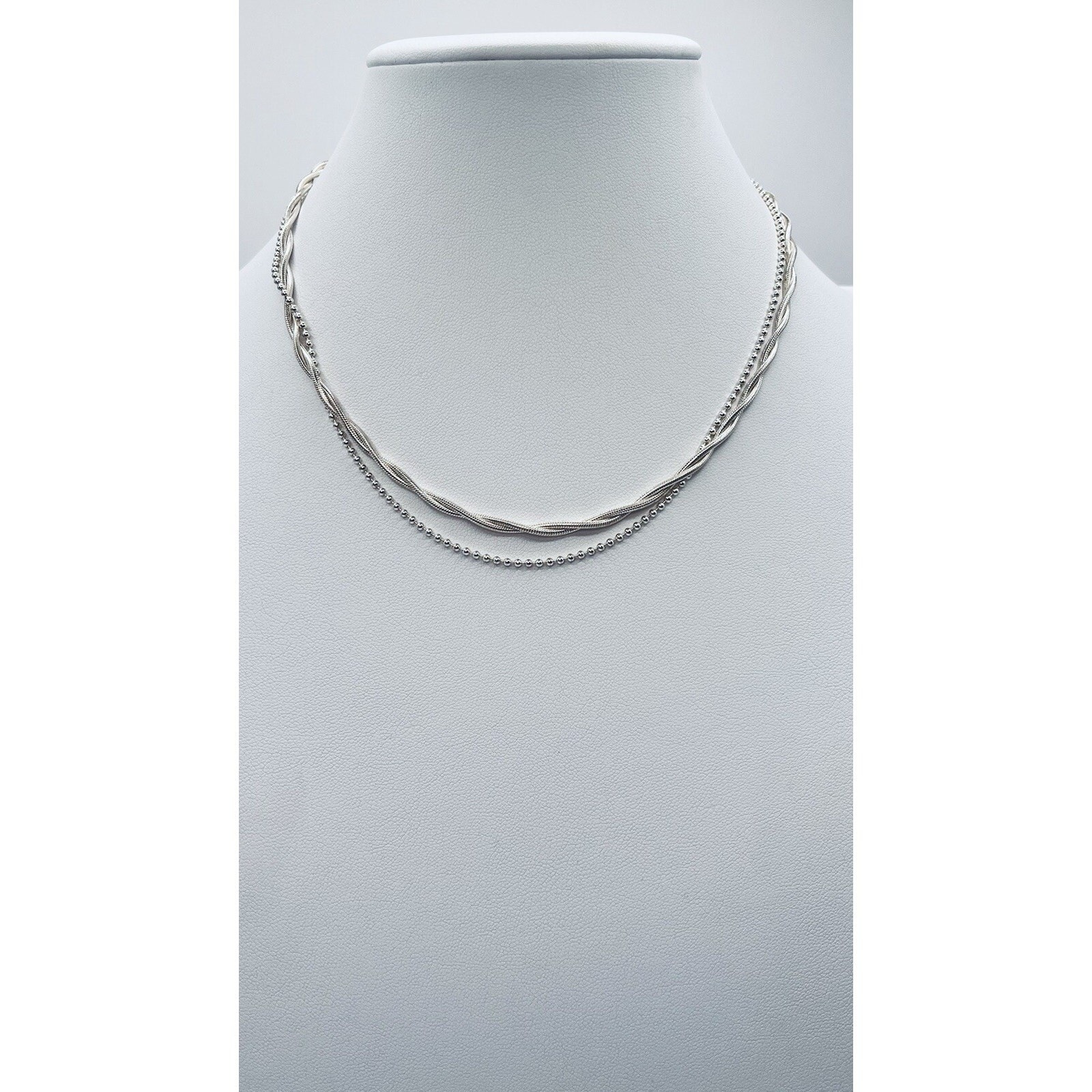 925 Silver Italy Designer Dyadema Multi Layers Chain Ball Bead Braided Mesh Rope